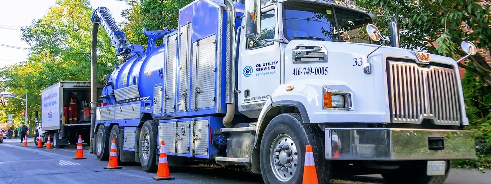 OE hydrovac truck on a residential worksite
