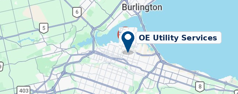 Map of OE Utility Services yard in Hamilton