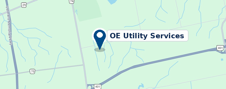 Map of OE Utility Services yard in Thames Centre