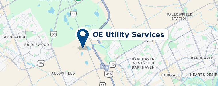 Map of OE Utility Services yard in Nepean